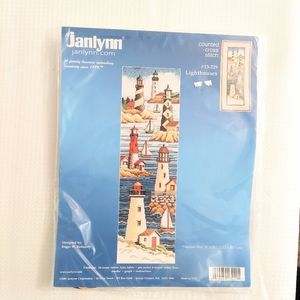 Counted Cross Stitch Kit Lighthouses 14 Count Vertical Wall Roger Reinardy